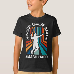 バドミントンシャトル愛好家スポーツラケットコーチT Tシャツ