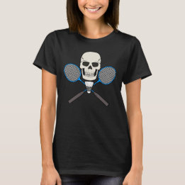 バドミントンスカルパイレーツジョリーロジャーTシャツデザイン Tシャツ