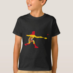 バドミントンスペインの国旗ラケットシャトルメンズプレーヤー Tシャツ