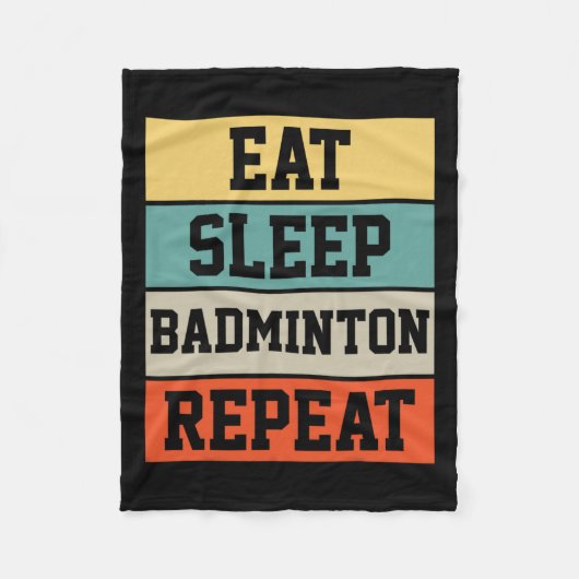 バドミントンスポーツプレイヤーレトロおもしろいギフト フリースブランケット (正面)