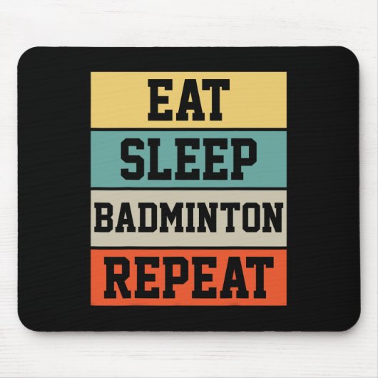 バドミントンスポーツプレイヤーレトロおもしろいギフト マウスパッド (正面)