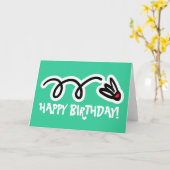 バドミントンハッピーバースデー用カード及びファン カード (黄色い花)