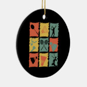 バドミントンバドミントンプレーヤーレトロ セラミックオーナメント (右)