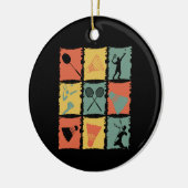 バドミントンバドミントンプレーヤーレトロ セラミックオーナメント (左)