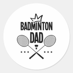 バドミントンパパ バドミントン選手 シャトル インドア スポーツ ラウンドシール