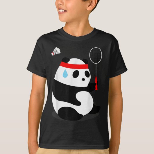 バドミントンパンダ汗恋しく思出 Tシャツ (正面)