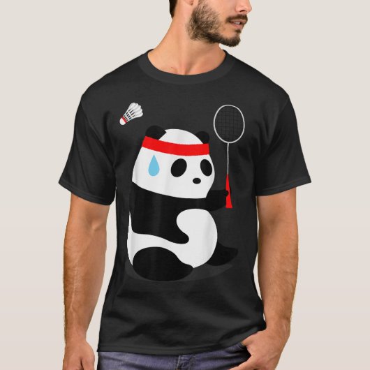 バドミントンパンダ汗恋しく思出 Tシャツ (正面)