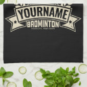 バドミントンパーソナライズされた選手の名前ラケットスポーツ キッチンタオル (折り畳み)