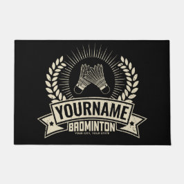 バドミントンパーソナライズされた選手の名前ラケットスポーツ ドアマット