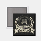バドミントンパーソナライズされた選手の名前ラケットスポーツ マグネット (正面/裏面)