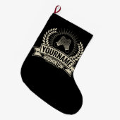 バドミントンパーソナライズされた選手の名前ラケットスポーツ ラージクリスマスストッキング (正面 (吊り時))