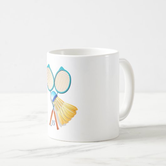 バドミントンパーソナライズされた選手へのギフト コーヒーマグカップ (正面右)