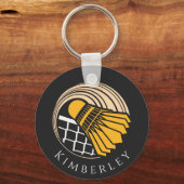 バドミントンパーソナライズされた選手モダンコーチのバーディー キーホルダー (正面)