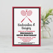 バドミントンパーティースポーツBBQ誕生日 招待状 (スタンド正面)