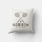 バドミントンプレーヤーとラケットミニマリスト クッション (裏面)