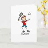 バドミントンプレーヤーのTシャツおよびギフト カード (黄色い花)