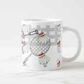 バドミントンプレーヤーコーヒーマグ ジャンボコーヒーマグカップ (右)