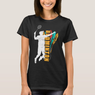 バドミントンプレーヤーシャトルラケットバドミントン Tシャツ