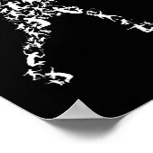 バドミントンプレーヤーシルエットシャトルコックラケット ポスター (角)