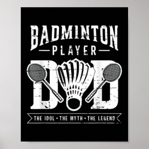 バドミントンプレーヤーパパシャトルプレーヤーBadminton ポスター