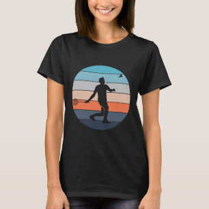 バドミントンプレーヤーラケットスポーツシャトルレトロヴィンタ Tシャツ