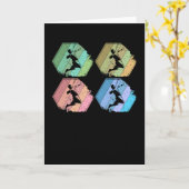 バドミントンプレーヤーレトロ カード (黄色い花)