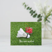 バドミントンプレーヤー用シャトルコック招待状 インビテーションポストカード (スタンド正面)