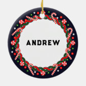 バドミントンホリデーギフトセラミックオーナメント セラミックオーナメント (裏面)