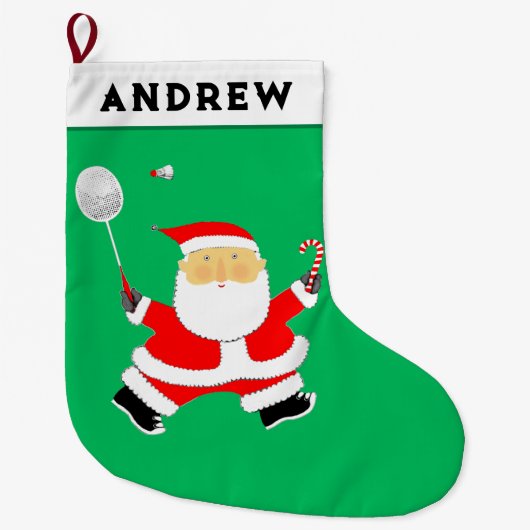 バドミントンホリデーギフト ラージクリスマスストッキング (正面)