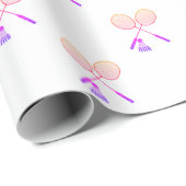 バドミントンミニマルラケットシャトルコックバーディグラデーションー ラッピングペーパー (ロールコーナー)