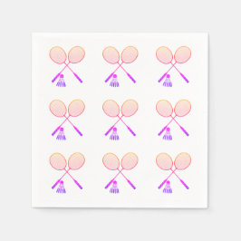 バドミントンミニマルラケットシャトルコックバーディ スタンダードカクテルナプキン