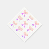 バドミントンミニマルラケットシャトルコックバーディ スタンダードカクテルナプキン (角)