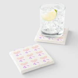 バドミントンミニマルラケットシャトルコックバーディ ストーンコースター