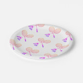 バドミントンミニマルラケットシャトルコックバーディ ペーパープレート (アングル)