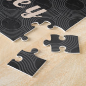 バドミントンモダンテーマプレーヤーコーチ名点々のある ジグソーパズル (側面)