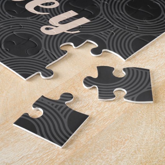 バドミントンモダンテーマプレーヤーコーチ名点々のある ジグソーパズル (側面)