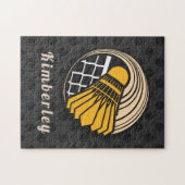 バドミントンモダンテーマプレーヤーコーチ名点々のある ジグソーパズル (横)