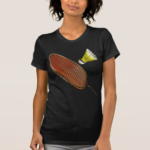 バドミントンラケットおよびshuttlecock tシャツ