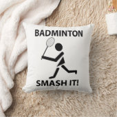 バドミントンラケットがItスポーツプレーヤーバドミントンをスマッシュ クッション (ブランケット)