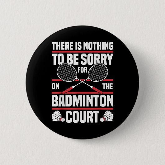 バドミントンラケットは申し訳なくシャトルバドミントンプレーヤー 缶バッジ (正面)