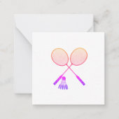 バドミントンラケットシャトルコックバーディグラデーションー ノートカード (正面)