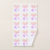 バドミントンラケットシャトルコックバーディパターン バスタオルセット (ハンドタオル)