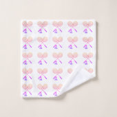 バドミントンラケットシャトルコックバーディパターン バスタオルセット (ウォッシュタオル)