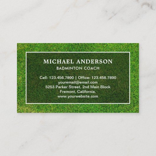 バドミントンラケットシャトルコックプロフェッショナル監督 名刺 (裏面)