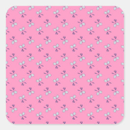 バドミントンラケットパターンピンク スクエアシール