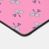 バドミントンラケットパターンピンク デスクマット (コーナー)