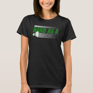 バドミントンラケット懸命をシャトルコック羽子板として Tシャツ