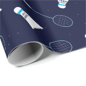 バドミントンラケット&シュトレコックススポーツテーマ ラッピングペーパー (ロールコーナー)