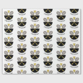 バドミントンラケパーソナライズされたッツバーディイエローブラック ラッピングペーパー (フラット)