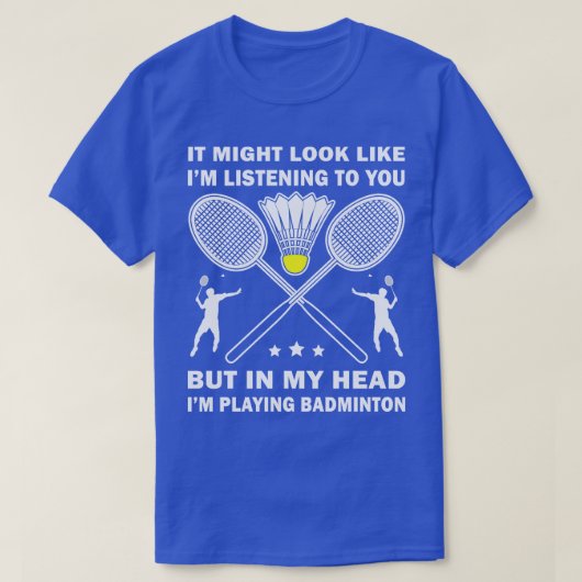 バドミントンラバーおもしろい引用文 Tシャツ (デザイン正面)